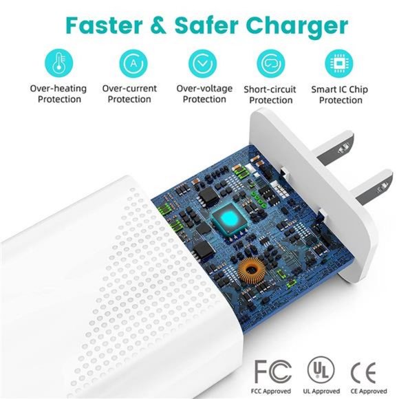 10FT iPhone 14 13 12 Fast Charger -2-Pack 20W USB C Wall Charger with  Type-C - Picture 6 of 14